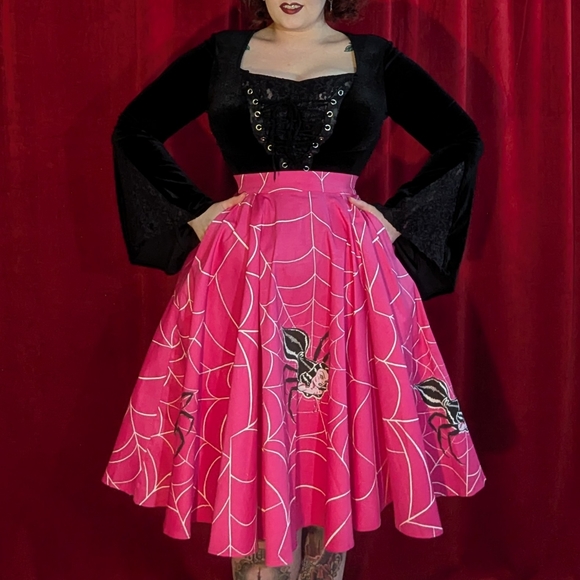 Vixen by Micheline Pitt x Mean Girls Club hot pink spiderweb skirt - XS* - Picture 1 of 9